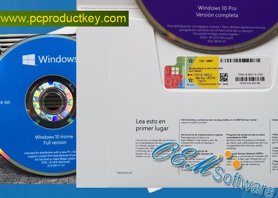 Scatola di Dvd di vittoria 10 online francesi di attivazione del pacchetto dell'OEM di Windows 10 del pacchetto pro pro