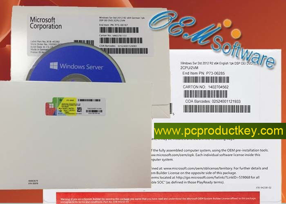 Licenza chiave al minuto standard di chiave del prodotto del pacchetto dell'OEM della scatola di DVD R2 di Windows Server 2012